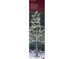 Sapin lumineux enneigé à 72 LED blanc chaud pour extérieur - Ø 60 x H 150 cm