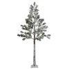 Sapin lumineux enneigé à 96 LED blanc chaud pour extérieur - Ø 70 x H 180 cm
