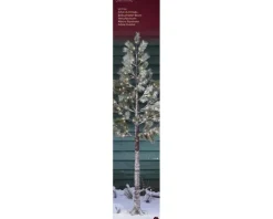 Sapin lumineux enneigé à 96 LED blanc chaud pour extérieur - Ø 70 x H 180 cm