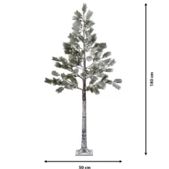 Sapin lumineux enneigé à 96 LED blanc chaud pour extérieur - Ø 70 x H 180 cm