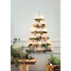 Sapin lumineux LED à lumière fixe blanc - 60 x 80 cm