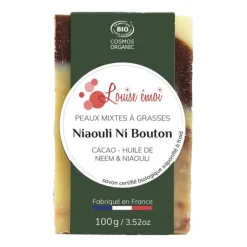 Savon solide "Ni bouton niaouli" huile de neem et niaouli - 100g Louise Émoi