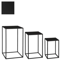 Sellette carrée en métal noir Quinty taille 2 - 25 x 25 x 40 cm