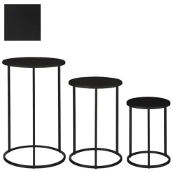 Sellette ronde en métal noir Quinty taille 1 - Ø 30 x H 30 cm