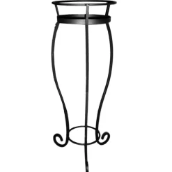 Sellette ronde et sa soucoupe en fer vieilli H77cm