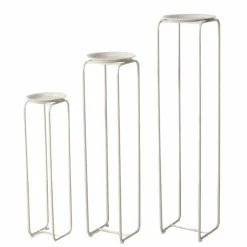 Sellette rotative en fer beige Hanka S - Ø 21 x H 76 cm