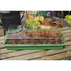 Serre avec plaque de culture coloris marron 5x5 cm