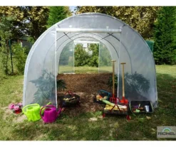 Serre tunnel pieds droits, 2 portes zippées, SERRES RICHEL - 13.5m²