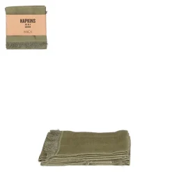 Serviette de table en coton vert Villia 40 x 40 cm - Les 4 pièces