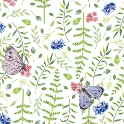 Serviettes en papier 3 plis x 20 Nature butterflies - 33 x 33 cm