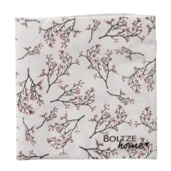 Serviettes en papier blanches à motifs baies Berry x 20 - 16,5 x 16,5 cm