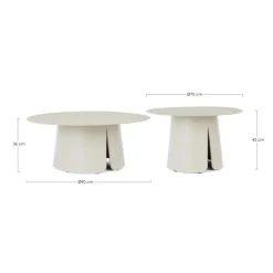 Set de 2 tables basses an aluminium Bizzotto Bryan Pélican