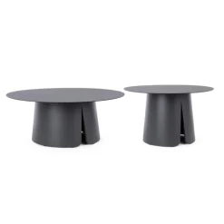 Set de 2 tables basses en aluminium anthracide Bizzotto Bryan