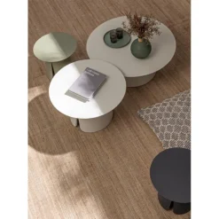 Set de 2 tables basses en aluminium anthracide Bizzotto Bryan