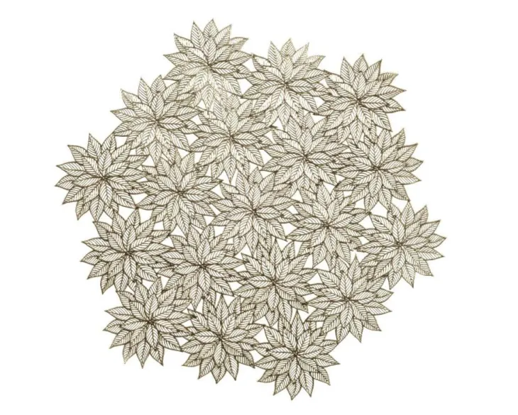 Set de table en PVC coloris blanc Hexagone flocon - Ø 38 cm