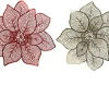 Set de table poinsettias coloris rouge en cuir - Ø 44 cm