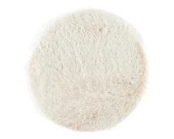 Set de table rond crème en fausse fourrure - Ø 38 x 2 cm