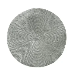 Set de table rond en polypropylène argent - Ø 38 cm