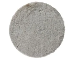 Set rond beige en polyester imitation fourrure - Ø 38 cm