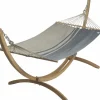 Set support et hamac EsKapade coloris anthracite taupe en bois et polypropylène Jobek Hamacs - 323 x 125 x 128 cm