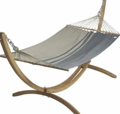 Set support et hamac EsKapade coloris anthracite taupe en bois et polypropylène Jobek Hamacs - 323 x 125 x 128 cm