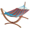 Set support et hamac EsKapade coloris multicolore Canoa en bois et polypropylène Jobek Hamacs - 323 x 125 x 128 cm