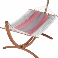 Set support et hamac EsKapade coloris rubis argenté en bois et polypropylène Jobek Hamacs - 323 x 125 x 128 cm
