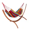 Set support et hamac Weekend coloris multicolore Fortaleza en bois et polypropylène Jobek Hamacs - 350 x 125 x 136,5 cm