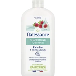 Shampooing fortifiant bio Ricin & Kératine végétale Natessance – 500 ml
