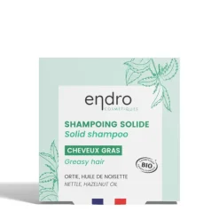 Shampooing solide bio pour cheveux gras Endro Le sentier vert - 100 g