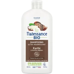Shampooing ultra nourrissant bio Karité & Kératine végétale Natessance – 500 ml