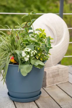 Soucoupe bleu jean pour pot Poetic Joy 25 - Ø 18,7 x H 2,4 cm