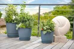 Soucoupe bleu jean pour pot Poetic Joy 50 - Ø 38 cm