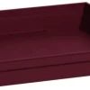 Soucoupe carrée en plastique rouge Bourgogne Eda Toscane - 32,6 x 32,6 cm