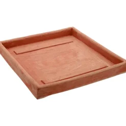 Soucoupe carrée en terre cuite Anticomestiere - 36,5 x 36,5 cm