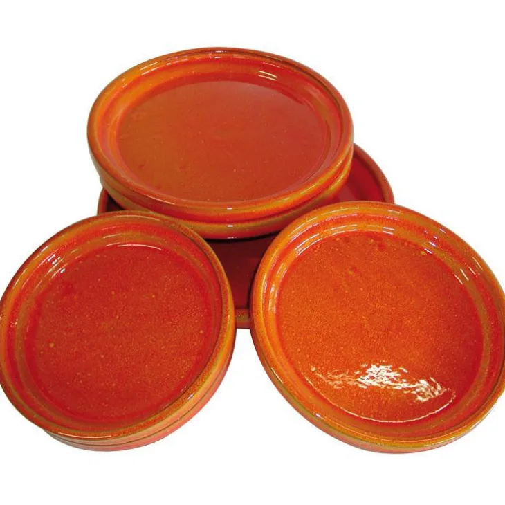 Soucoupe coloris bleu en terre émaillée - Ø 18 cm