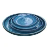 Soucoupe en grès émaillé bleu océan Decolines Littoral - Ø 36 cm