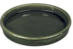 Soucoupe en grès émaillé Dripping vert Passion for Pottery Shanghaï - Ø 35 cm