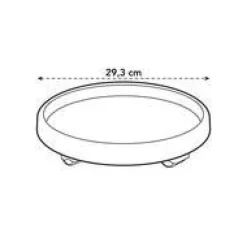 Soucoupe en plastique recyclé anthracite à roulettes Elho Planttaxi - Ø 29,3 cm