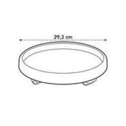 Soucoupe en plastique recyclé anthracite à roulettes Elho Planttaxi - Ø 29,3 cm