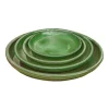 Soucoupe en terre cuite émaillée verte Poterie du Bousquet Costa - Ø 47 x H 4 cm