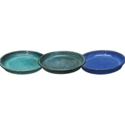 Soucoupe en terre cuite émaillée bleu Deroma Azulejos - Ø 32 cm