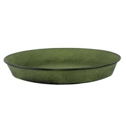 Soucoupe pot Reb en acier vert mat Ø 21 x H 3 cm