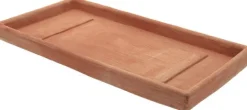 Soucoupe rectangulaire en terre cuite claire Anticomestiere - 53 x 27 cm