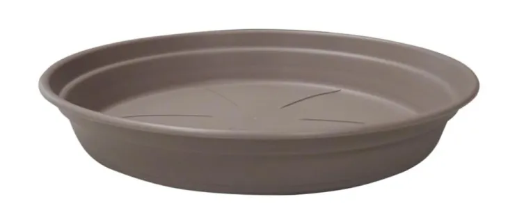 Soucoupe ronde en plastique recyclé taupe Cocoripot - Ø 15 cm