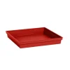 Soucoupe Toscane carree Rouge rubis L32,6x l32,6x H4 cm