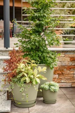 Soucoupe vert kaki pour pot Poetic Joy 40 - Ø 30 x H 3,8 cm