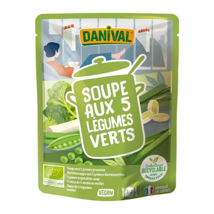 Soupe 5 légumes verts bio DANIVAL 50 cl