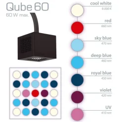 Spot LED eau de mer, 9000K - AQUA MEDIC Qube 60 - Pour aquarium