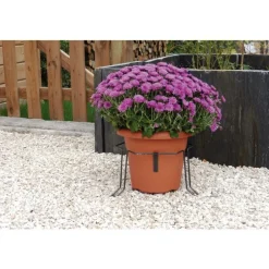 Stabilisateur de pot en métal gris martelé